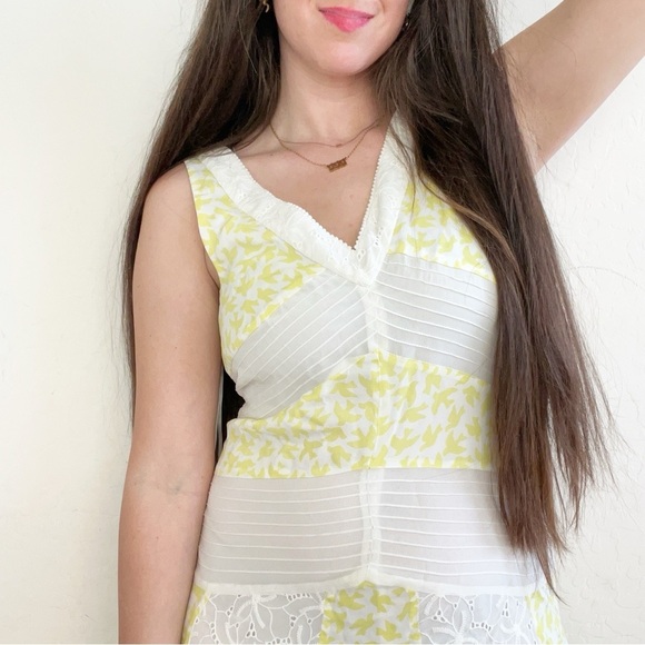 ANTHROPOLOGIE LEIFNOTES Yellow Bird Midi Dress - Picture 2 of 14